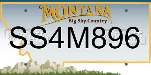 SS4M896 Montana License Plate