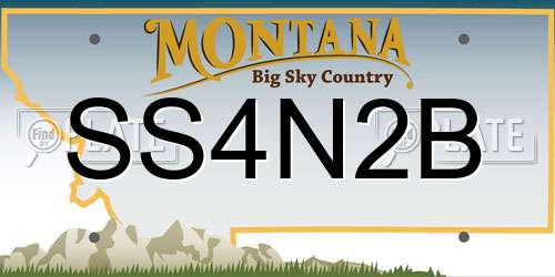 SS4N2B Montana License Plate