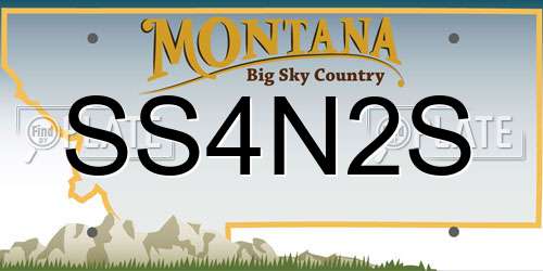 SS4N2S Montana License Plate
