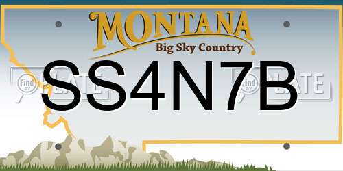 SS4N7B Montana License Plate