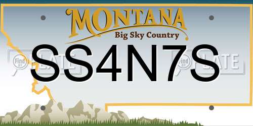 SS4N7S Montana License Plate