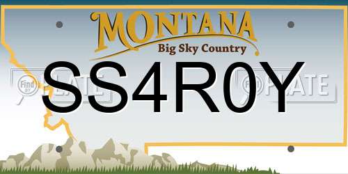 SS4R0Y Montana License Plate