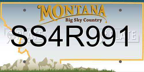 SS4R991 Montana License Plate