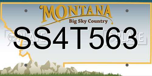 SS4T563 Montana License Plate