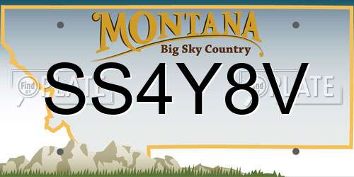 SS4Y8V Montana License Plate