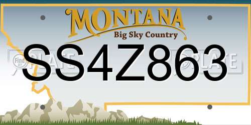 SS4Z863 Montana License Plate