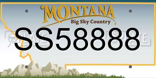 SS58888 Montana License Plate
