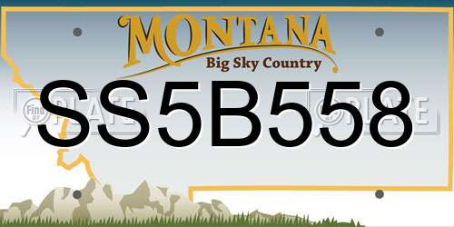 SS5B558 Montana License Plate