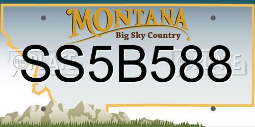 SS5B588 Montana License Plate