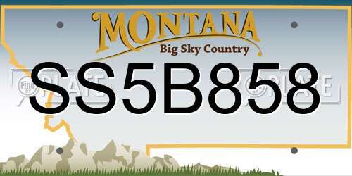 SS5B858 Montana License Plate