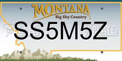 SS5M5Z Montana License Plate