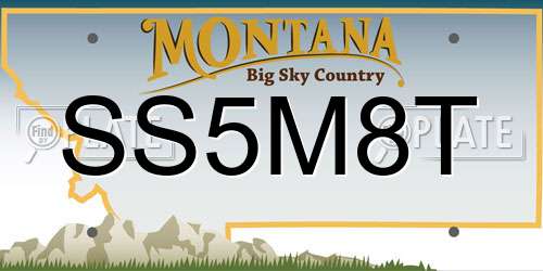 SS5M8T Montana License Plate