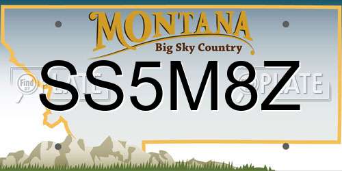 SS5M8Z Montana License Plate