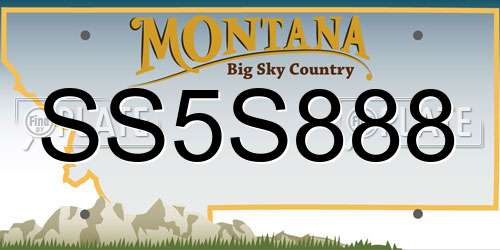 SS5S888 Montana License Plate