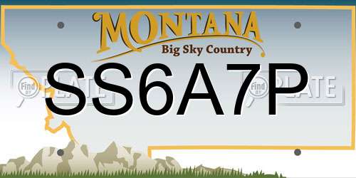 SS6A7P Montana License Plate