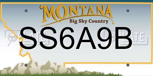 SS6A9B Montana License Plate
