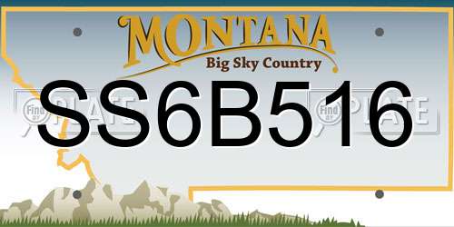 SS6B516 Montana License Plate