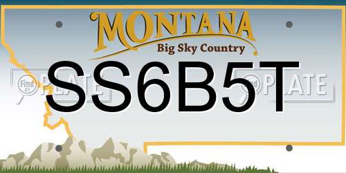 SS6B5T Montana License Plate