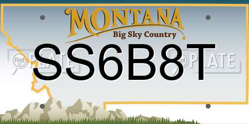 SS6B8T Montana License Plate