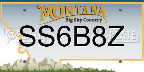 SS6B8Z Montana License Plate