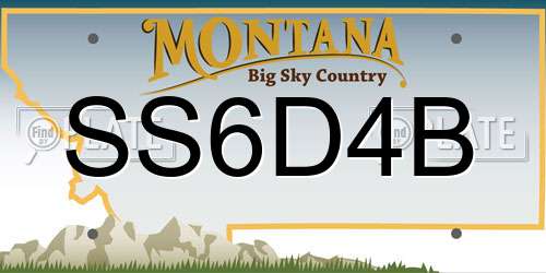SS6D4B Montana License Plate
