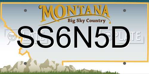 SS6N5D Montana License Plate