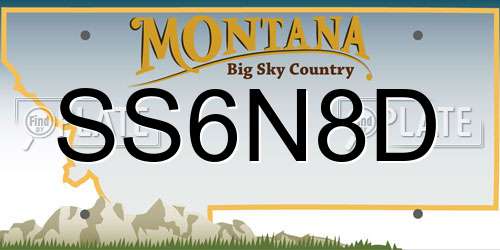 SS6N8D Montana License Plate