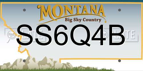 SS6Q4B Montana License Plate