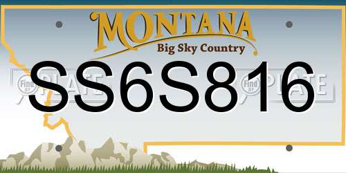 SS6S816 Montana License Plate