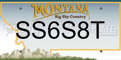 SS6S8T Montana License Plate