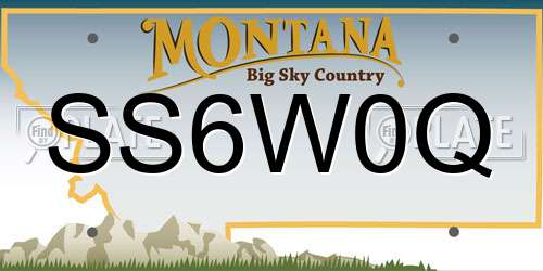 SS6W0Q Montana License Plate