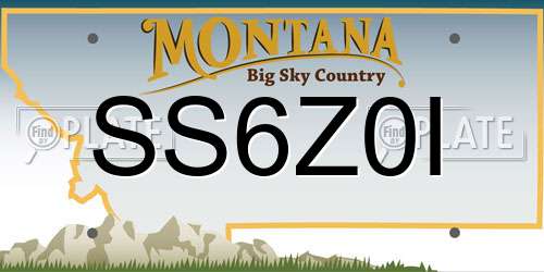 SS6Z0I Montana License Plate