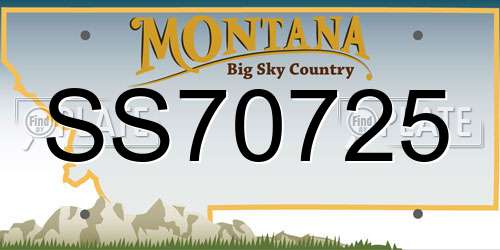 SS70725 Montana License Plate