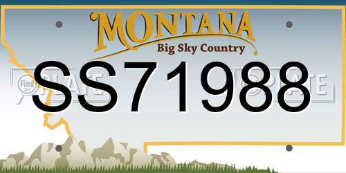 SS71988 Montana License Plate