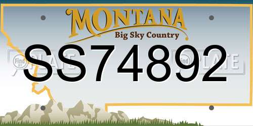 SS74892 Montana License Plate