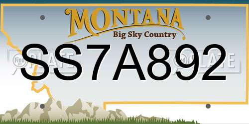SS7A892 Montana License Plate