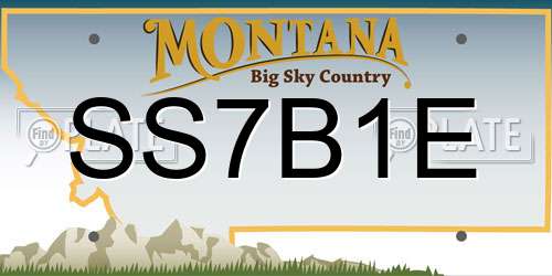 SS7B1E Montana License Plate