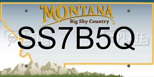 SS7B5Q Montana License Plate