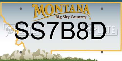 SS7B8D Montana License Plate