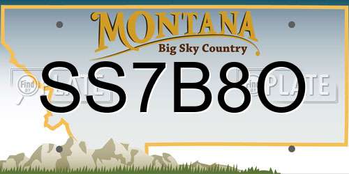 SS7B8O Montana License Plate