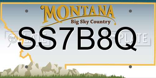 SS7B8Q Montana License Plate