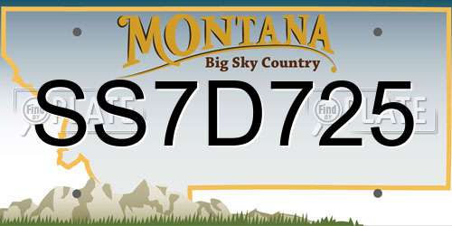 SS7D725 Montana License Plate