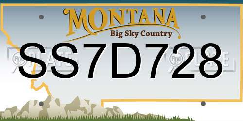 SS7D728 Montana License Plate