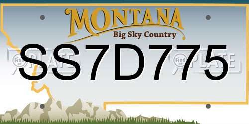 SS7D775 Montana License Plate