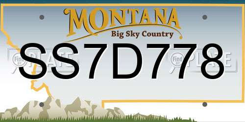 SS7D778 Montana License Plate