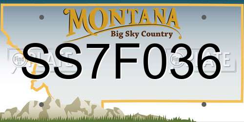 SS7F036 Montana License Plate