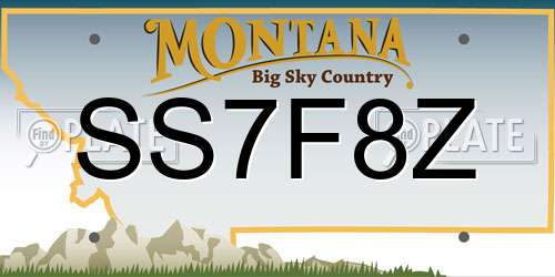 SS7F8Z Montana License Plate