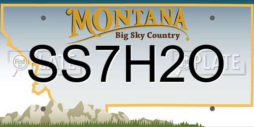 SS7H2O Montana License Plate