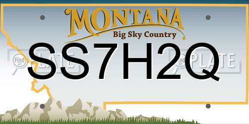 SS7H2Q Montana License Plate