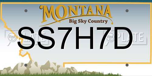 SS7H7D Montana License Plate